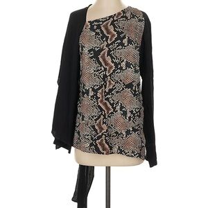Atlein Black Top avante garde office wear snakeskin print size 2 VGUC